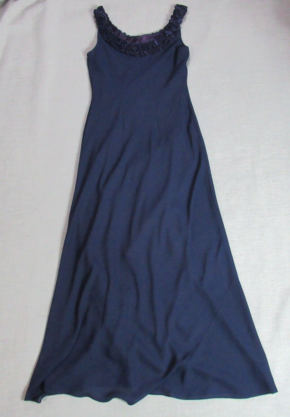 Vtg Cachet Dress Womens 8 Navy Sleeveless Floral Gown Ethereal Wedding Cocktail